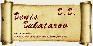 Denis Dukatarov vizit kartica